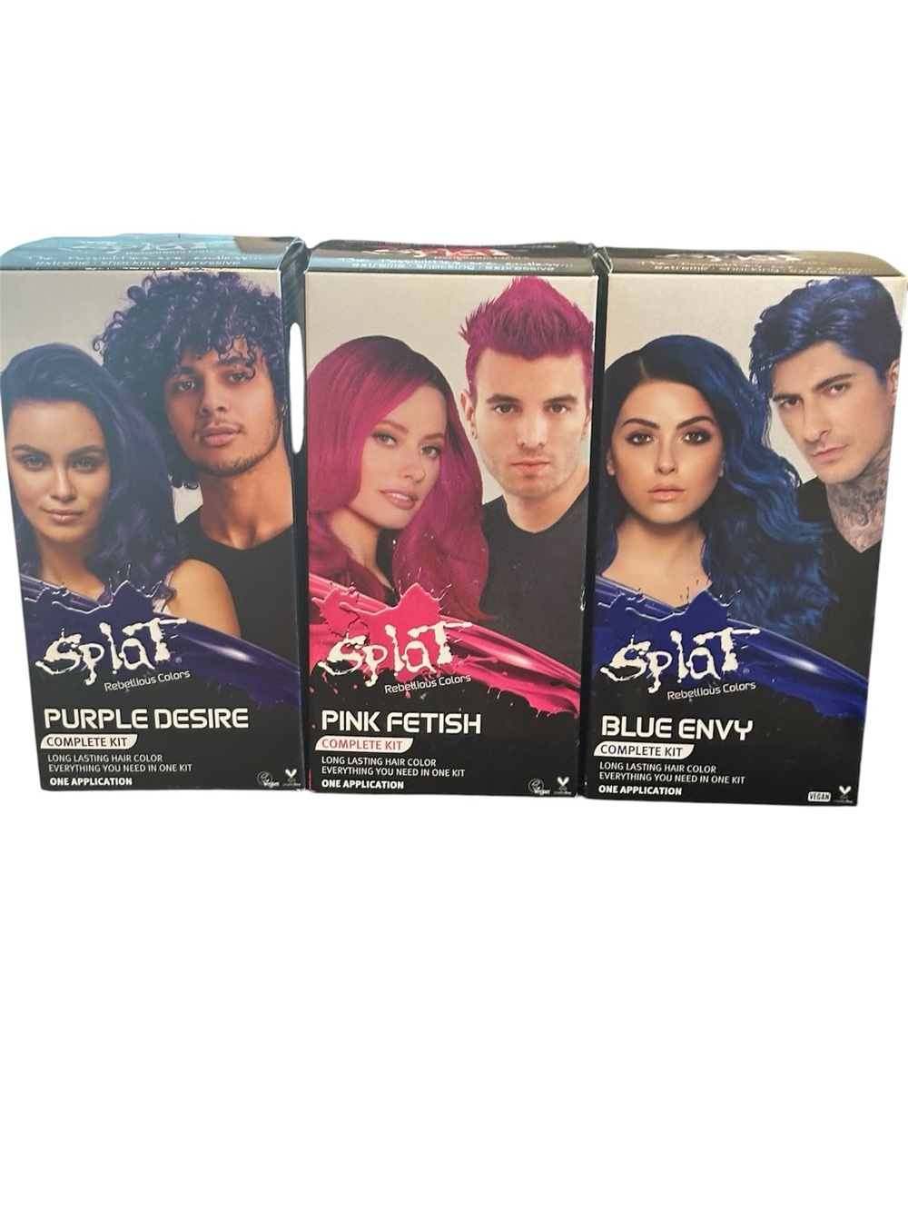 Splat Complete Kit, Semi-Permanent Hair Dye with Bleach (3) Different Colors